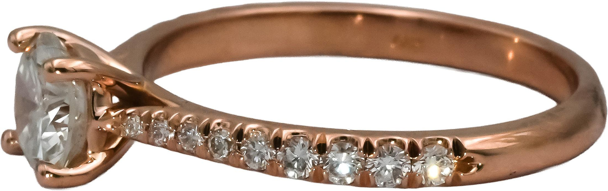 14k Rose Gold Diamond Engagement Ring 1.0CT w/ 0.75CT Center Size 7