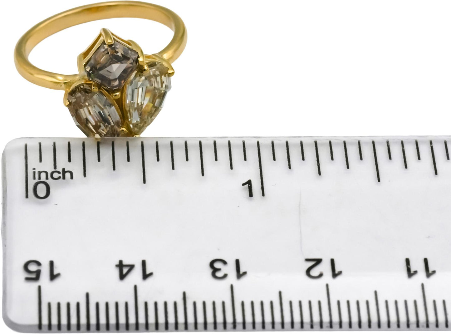 14k Yellow Gold VS Mixed Cuts Diamond Cocktail Ring 3.10CT Size 6.5