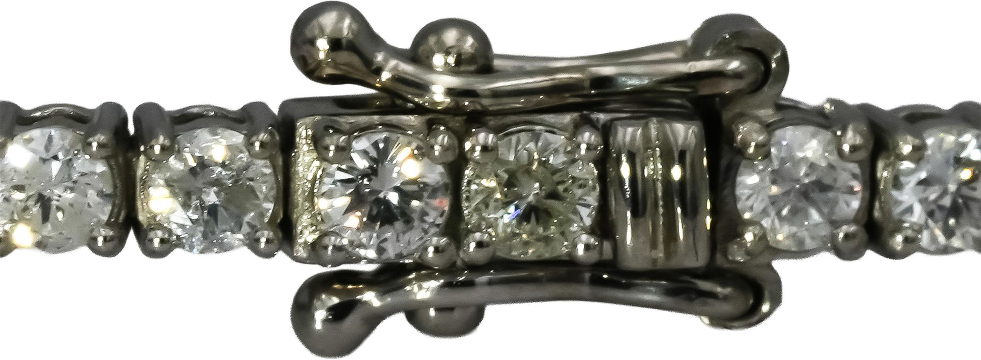 Platinum Round Cut Diamond Tennis Bracelet 3.35CT
