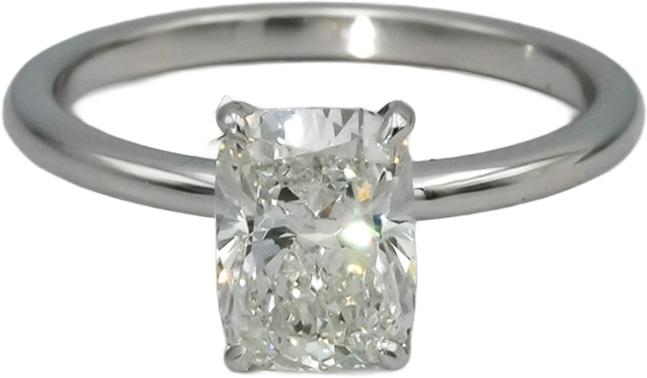 IGI 14k White Gold VS2/F Cushion Cut Lab-Grown Diamond Solitaire Ring 1.89CT