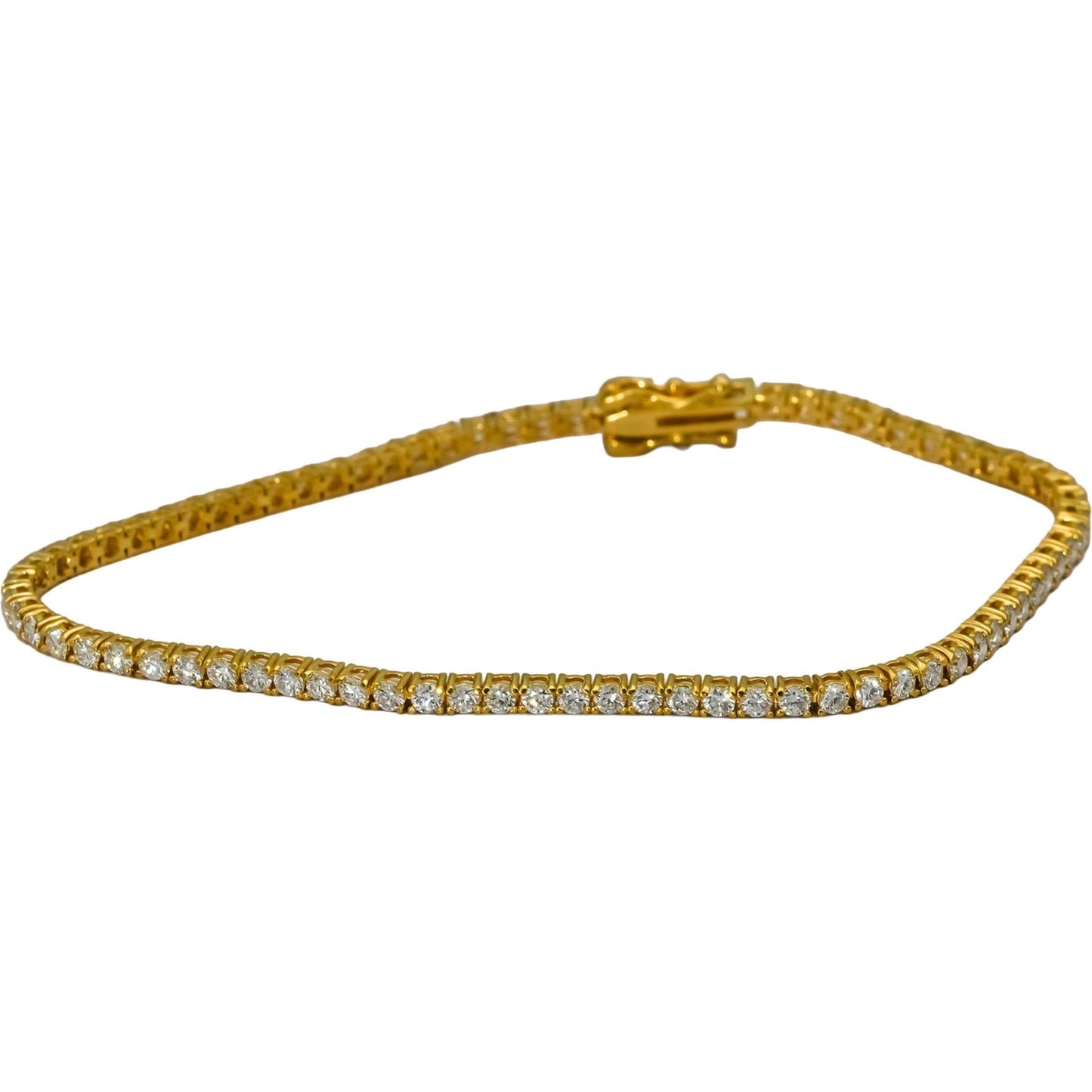 14k Yellow Gold VS Round Diamond Tennis Bracelet 2.64CT