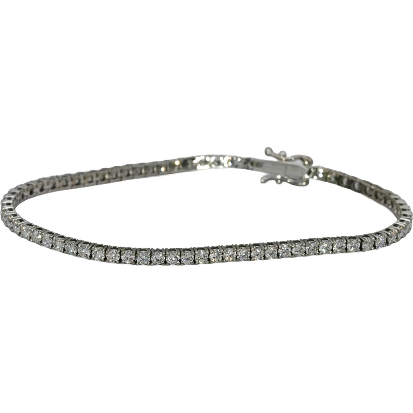 14k White Gold VS Round Natural Diamond Tennis Bracelet 3.51CT