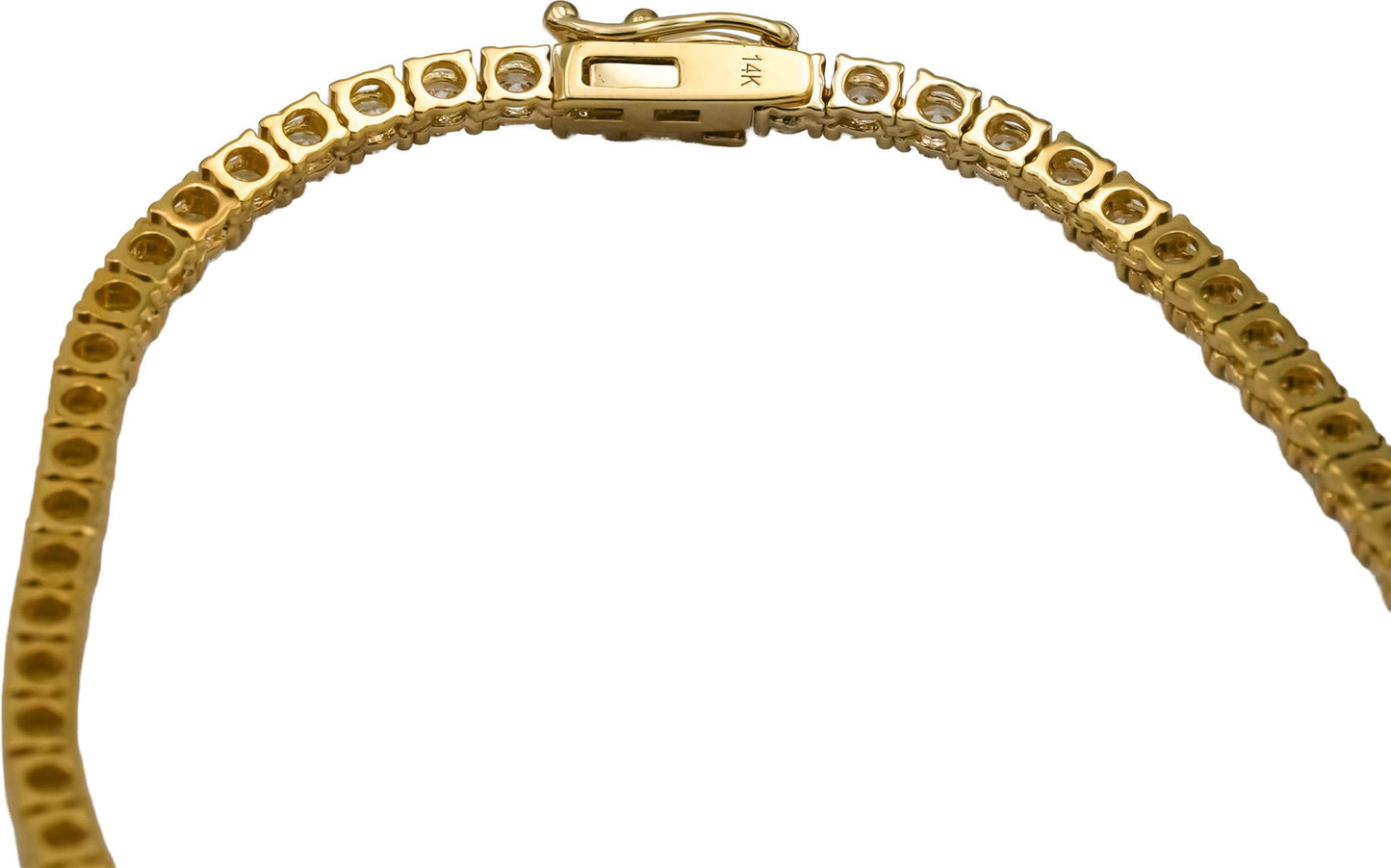14k Yellow Gold VS Round Lab-Grown Diamond Tennis Necklace 12.82CT