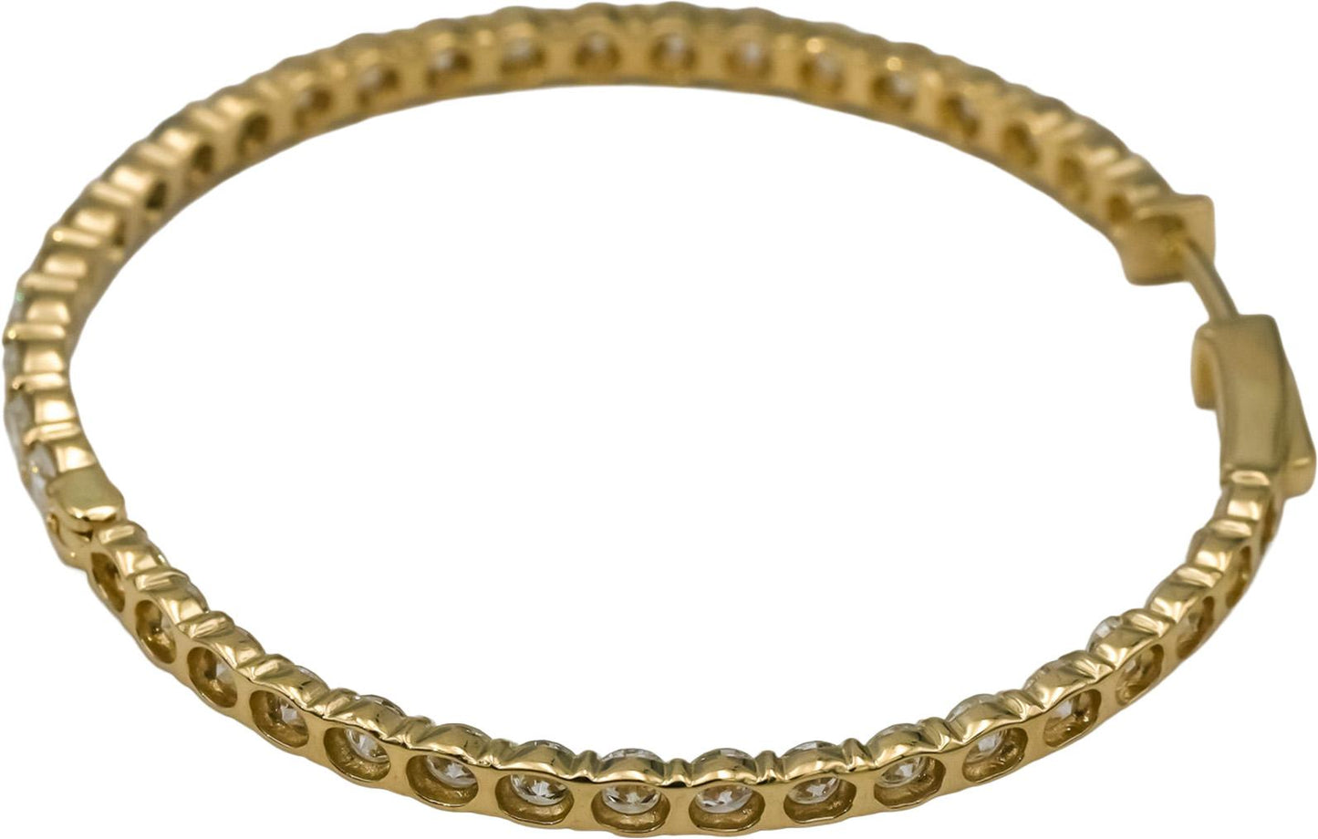 14k Yellow Gold Round Lab-Grown Diamond Inside Out Hoop Earrings 5.63CT