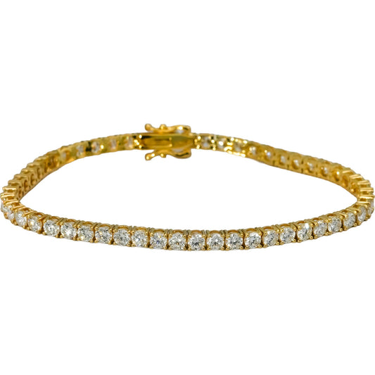 14k Yellow Gold VS Round Natural Diamond Tennis Bracelet 5.69CT
