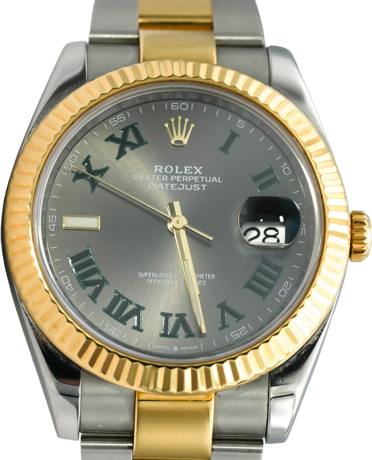 ROLEX Stainless Steel 18k Gold Datejust 41 "Wimbledon" Dial Watch Ref 126333