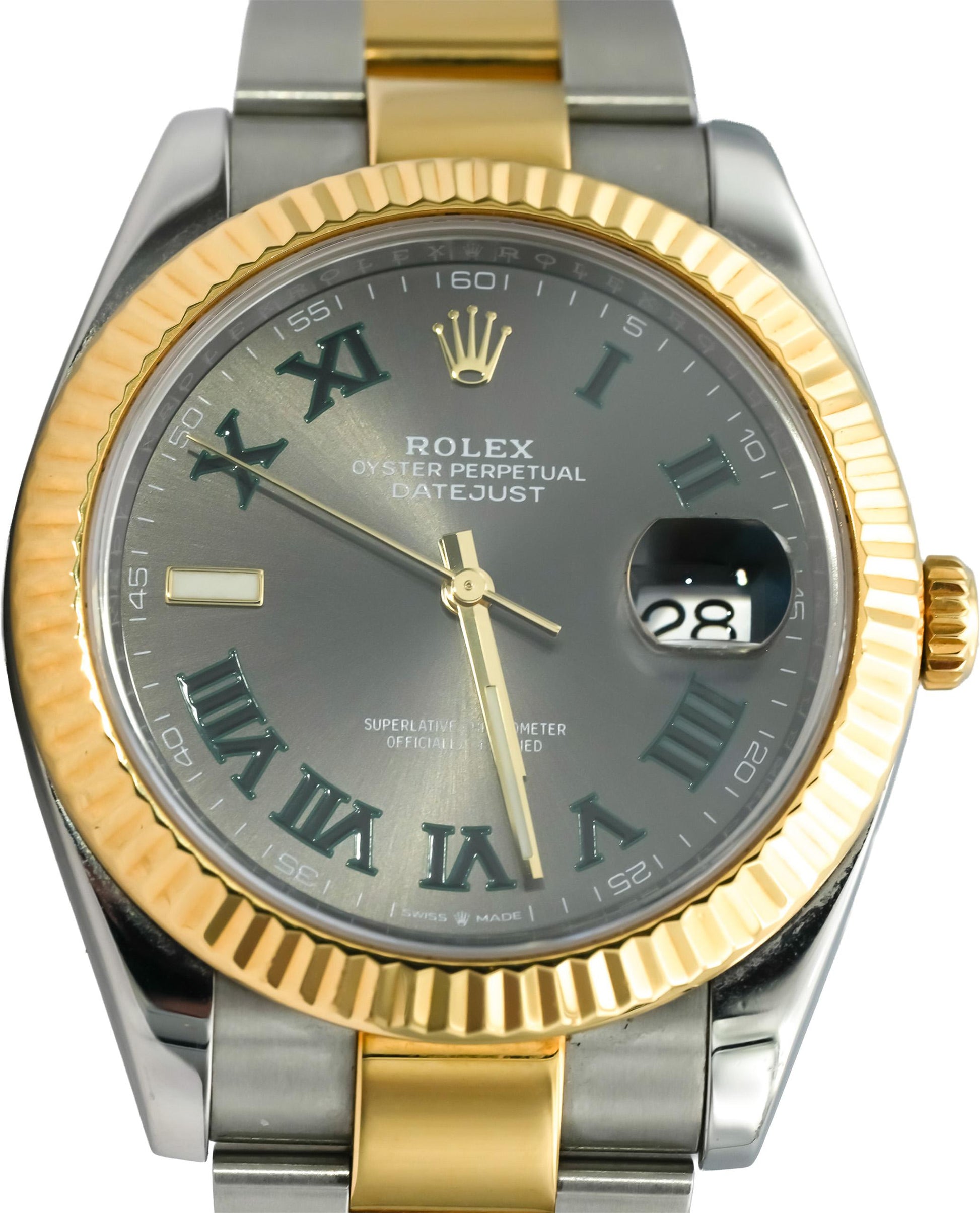ROLEX Stainless Steel 18k Gold Datejust 41 "Wimbledon" Dial Watch Ref 126333