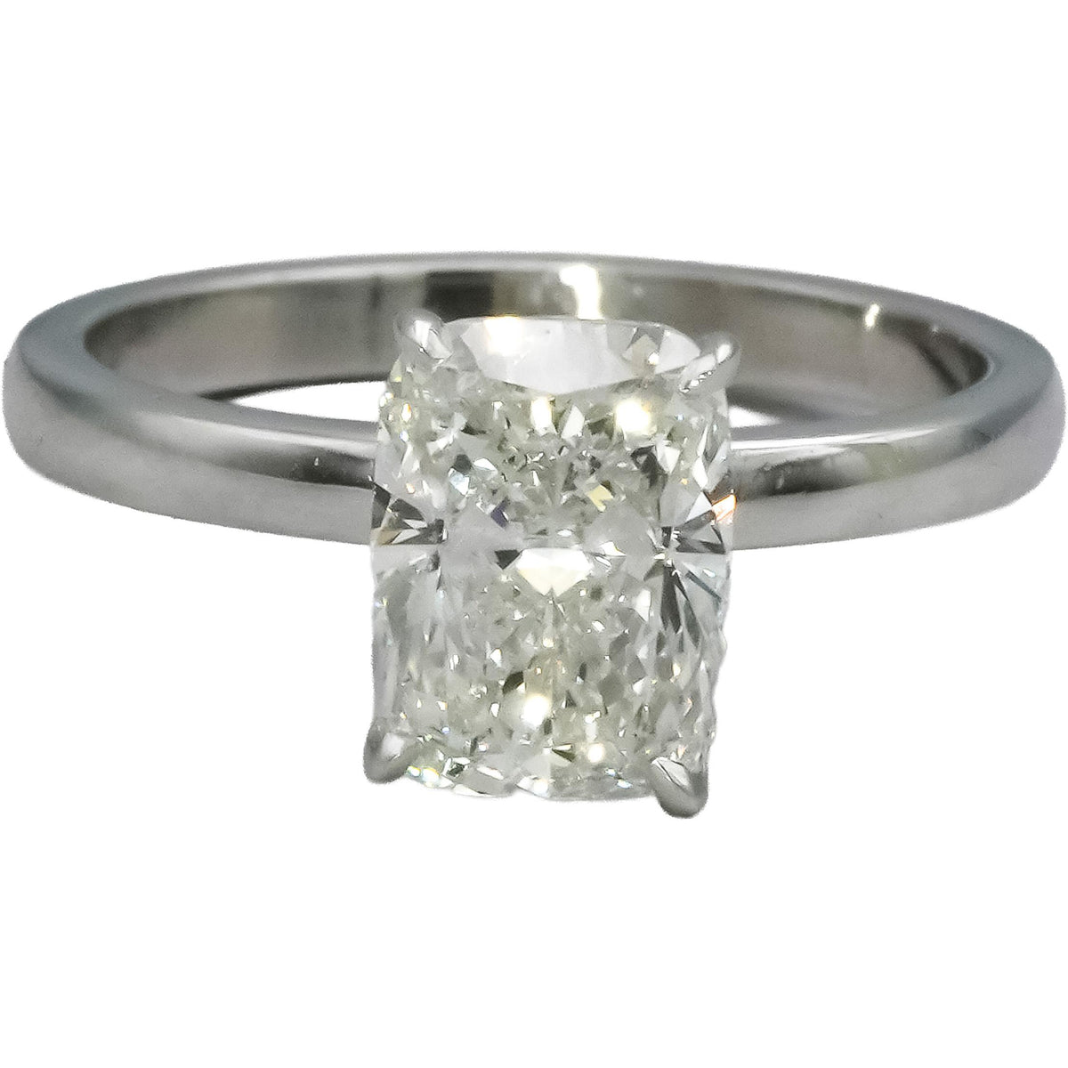 IGI 14k White Gold VS2/F Cushion Lab-Grown Diamond Ring 1.92CT Size 5.75