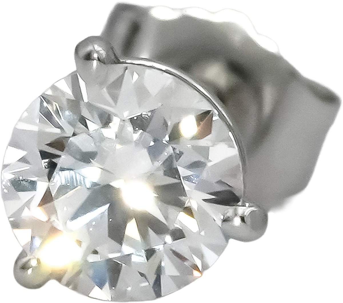 14k White Gold VS Round Lab-Grown Diamond Stud Earrings 1.0CT