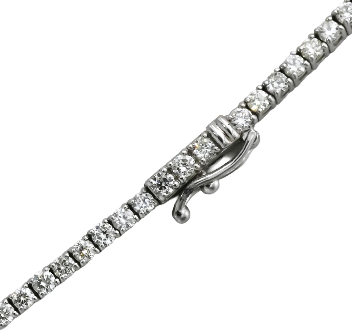 14k White Gold VS Round Natural Diamond Tennis Necklace 6.28CT
