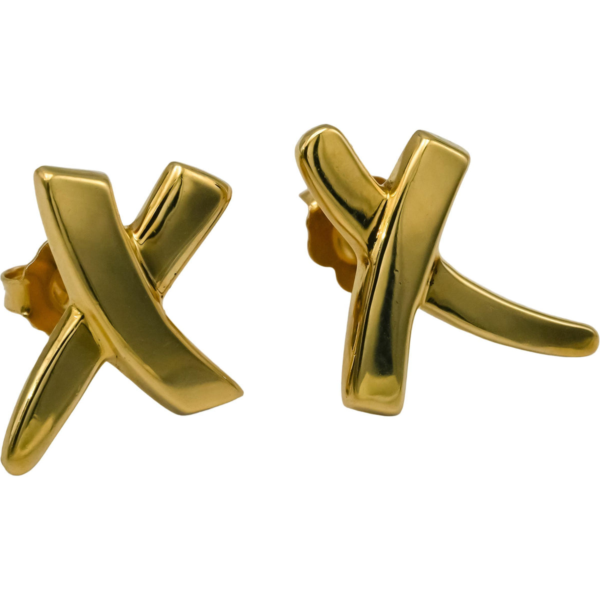 TIFFANY & CO. 18k Yellow Gold Paloma Picasso Graffiti X Stud Earrings