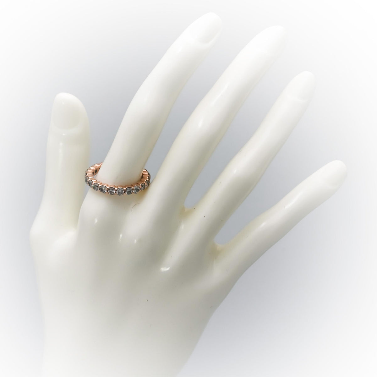 14k Rose Gold Round Diamond Eternity Band Ring 2.50CT Size 8