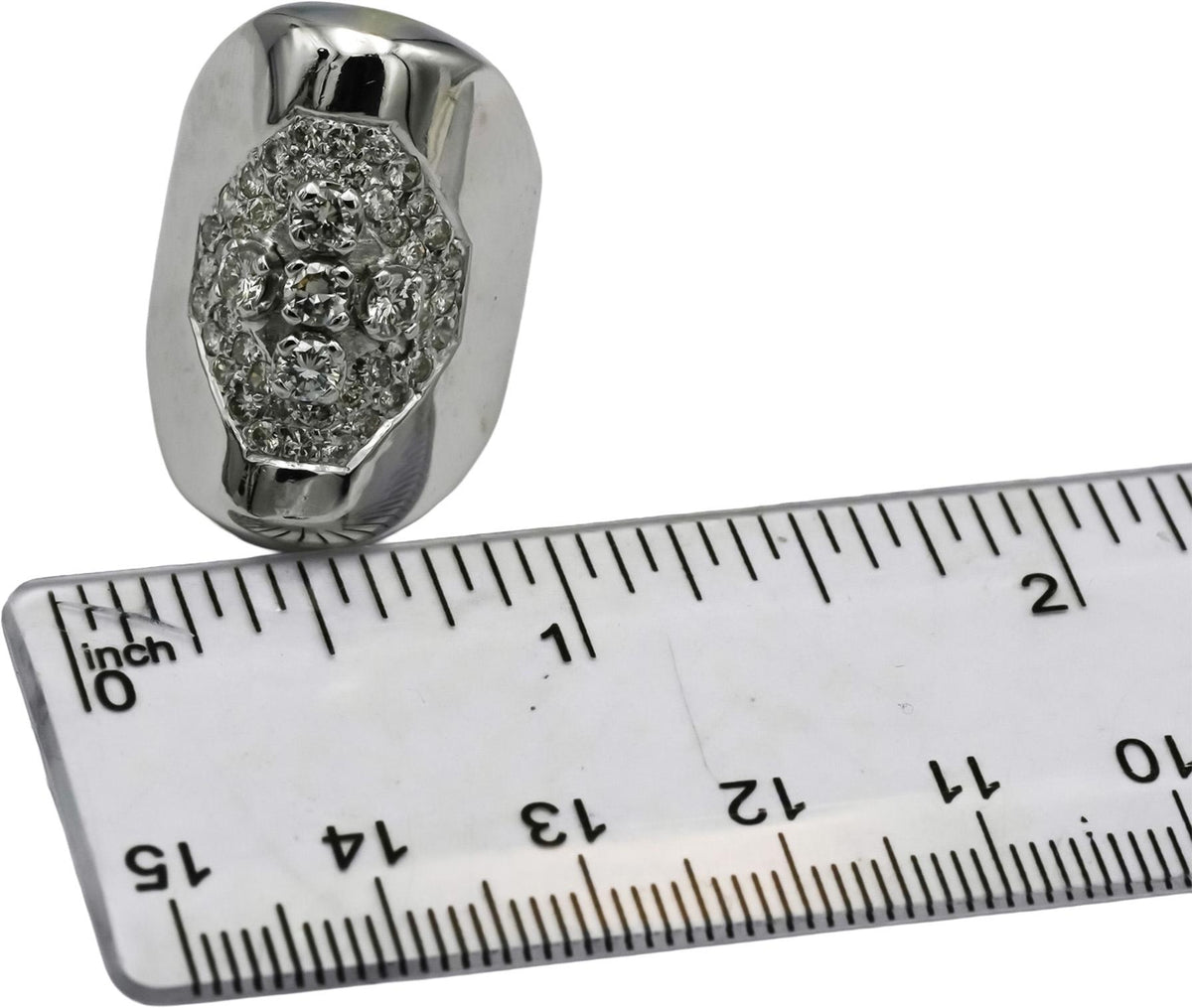 14k White Gold VS Round Diamond Cluster Cocktail Ring 1.25CT Size 6.5