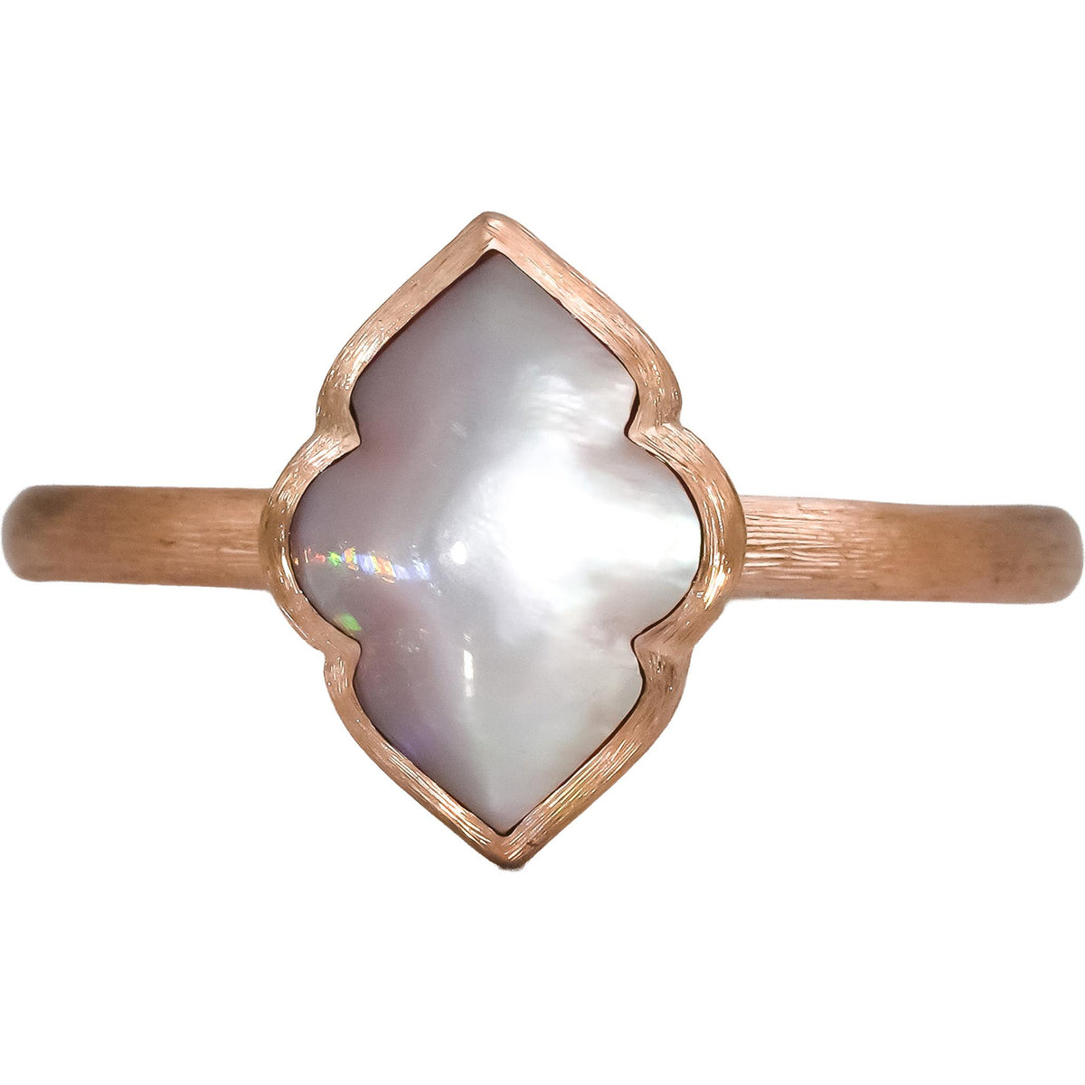 KABANA 14k Rose Gold Mother of Pearl Solitaire Ring Size 7.75