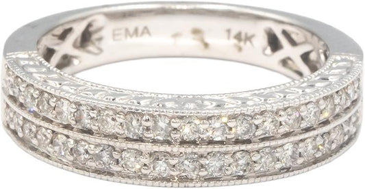 14k White Gold 0.50CT Diamond Band Ring Size 7