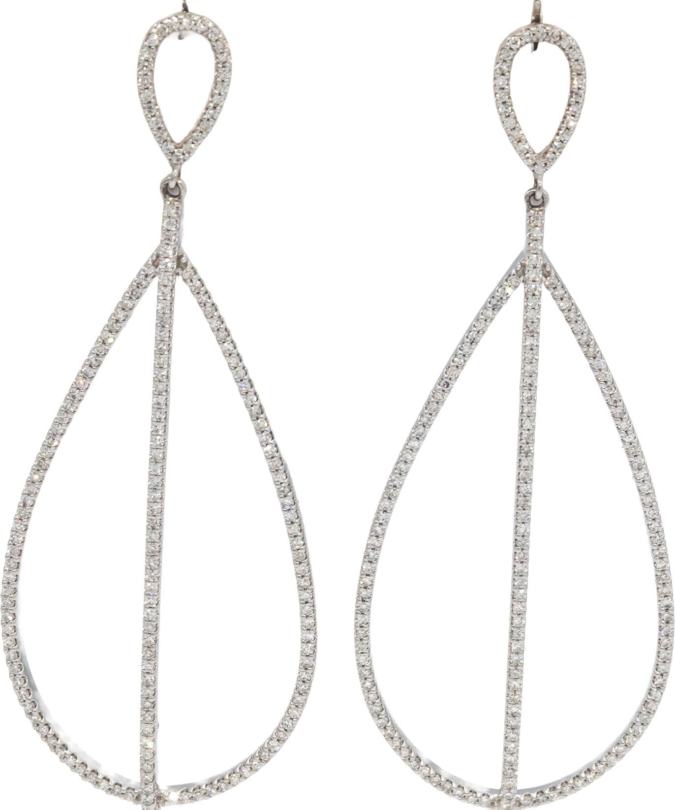 VERA WANG LOVE 10k White Gold Diamond Hot Air Balloon Dangle Earrings 1.0CT