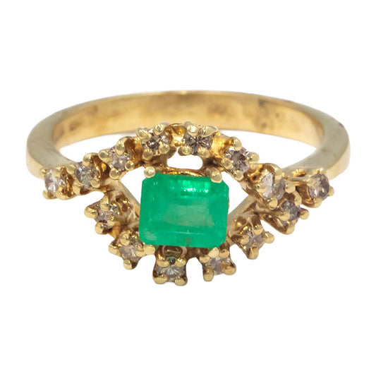 14k Yellow Gold 0.57CT Diamond Cocktail Ring Size 6.5