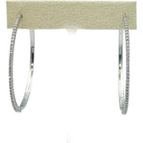 10k White Gold Round Diamond Jumbo Inside Out Hoop Earrings 1.0CT