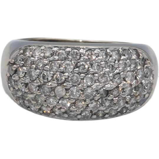 14k White Gold 1.0CT Diamond Cluster Cocktail Ring Size 6