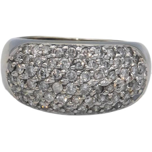 14k White Gold 1.0CT Diamond Cluster Cocktail Ring Size 6