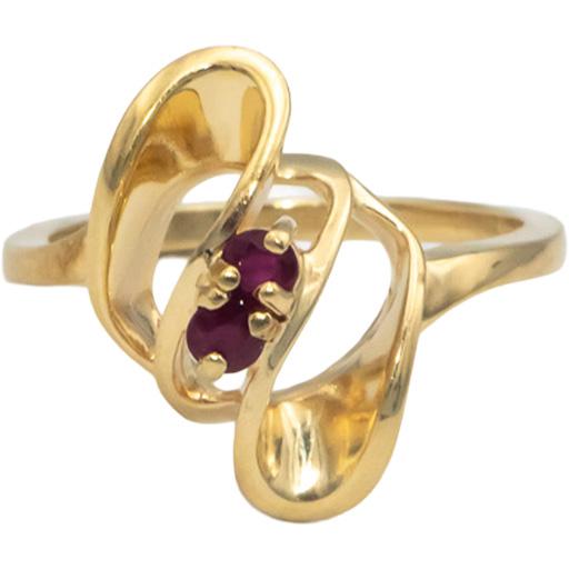 14k Yellow Gold Jewelry Round Cut Ruby Cocktail Ring 0.10CT Size 6.75