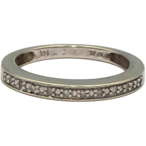 14k White Gold 0.05CT Diamond Band Ring Size 6.25
