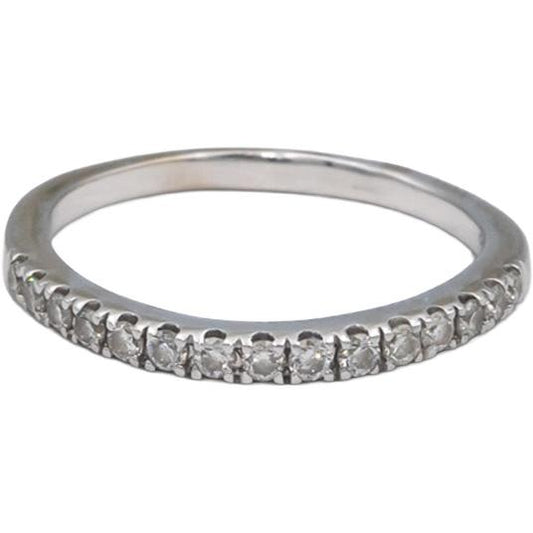 14k White Gold 0.25CT Round Cut Diamond Anniversary Band Ring Size 6.25