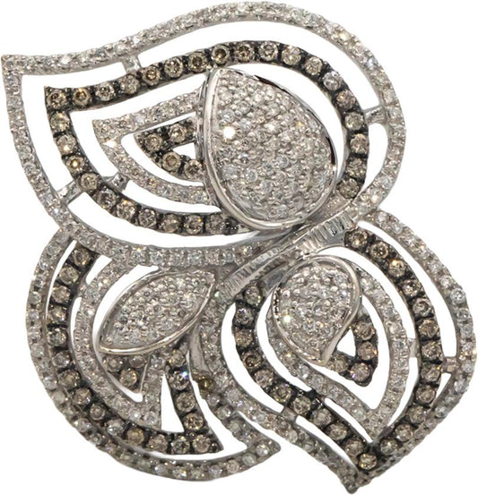 14k White Gold Jewelry 1.0CT VS Diamond Cluster Floral Ring Size 7