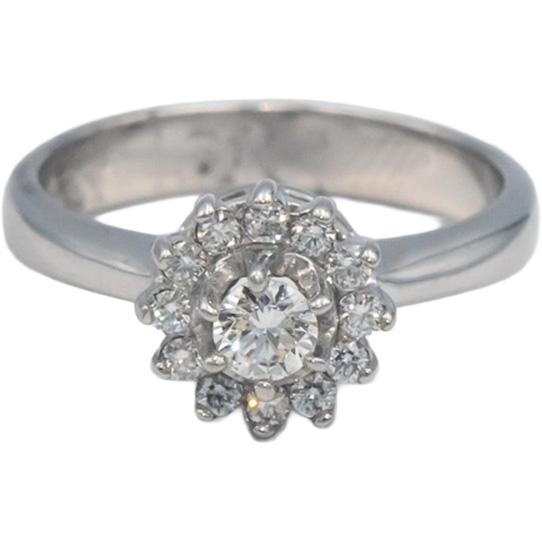 14k White Gold 0.36CT VS Round Cut Diamond Engagement Ring Size 5.5