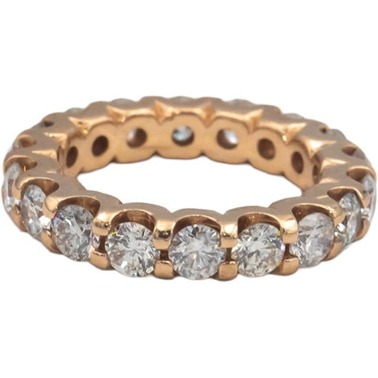 14k Rose Gold Round Diamond Eternity Band Ring 2.79CT Size 5
