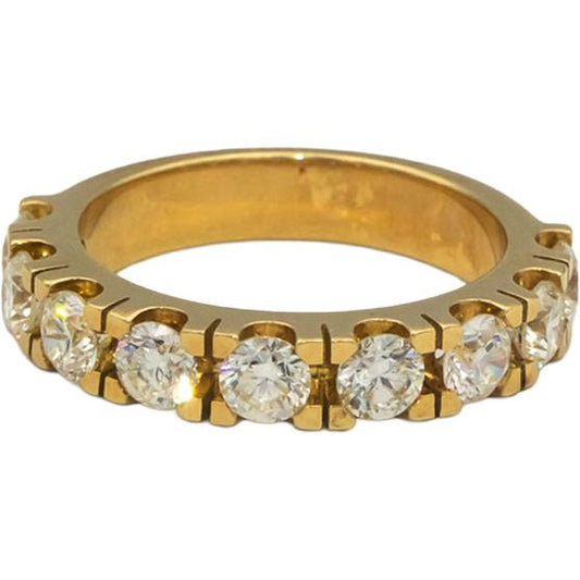 18k Yellow Gold Jewelry 1.68CT VS Round Cut Diamond Band Ring Size 6.25