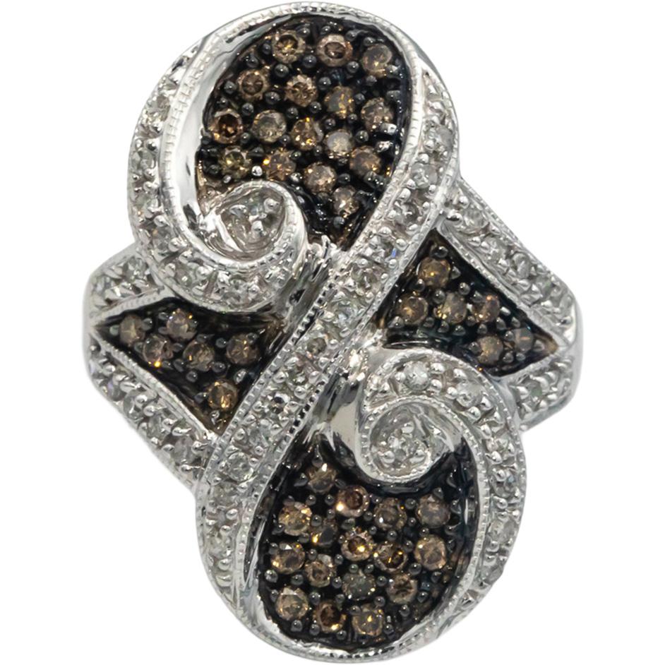 10k White Gold Jewelry Diamond Cluster Cocktail Ring 1.25CT Size 7