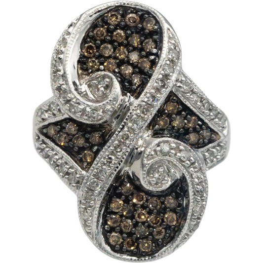 10k White Gold Jewelry 1.25CT Diamond Cluster Cocktail Ring Size 7