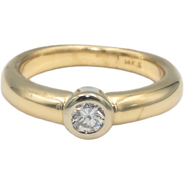 14k Yellow Gold 0.20CT VS Diamond Solitaire Band Ring Size 5.5