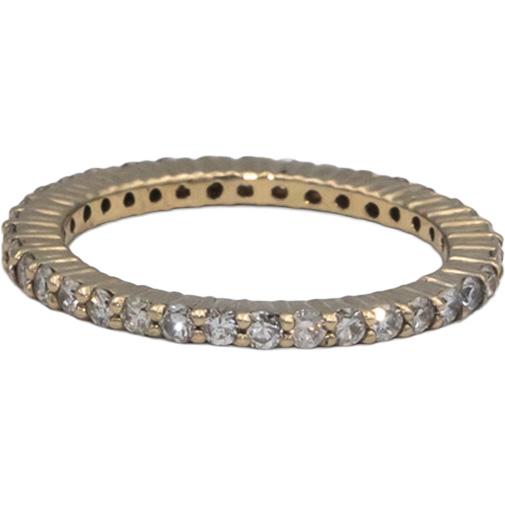 18k Yellow Gold 0.77CT Round Cut Diamond Eternity Band Ring Size 6