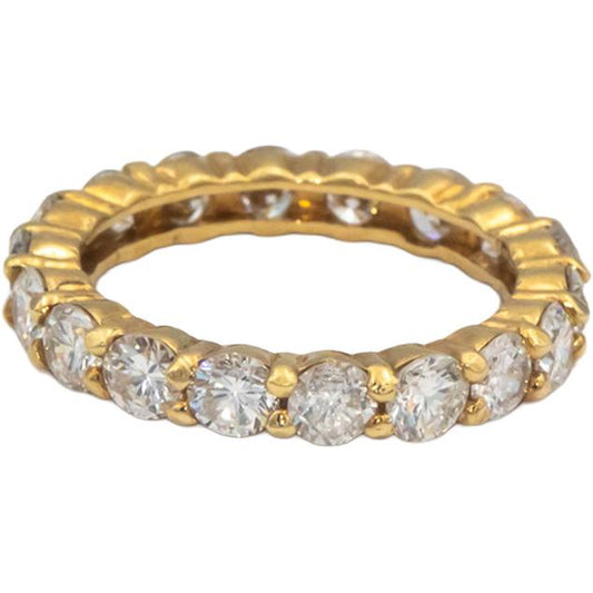 18k Yellow Gold Round Diamond Eternity Band Ring 2.99CT Size 6.25