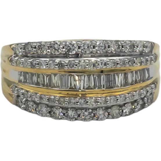 10k Yellow Gold 1.0CT Diamond Wedding Anniversary Band Ring Size 7