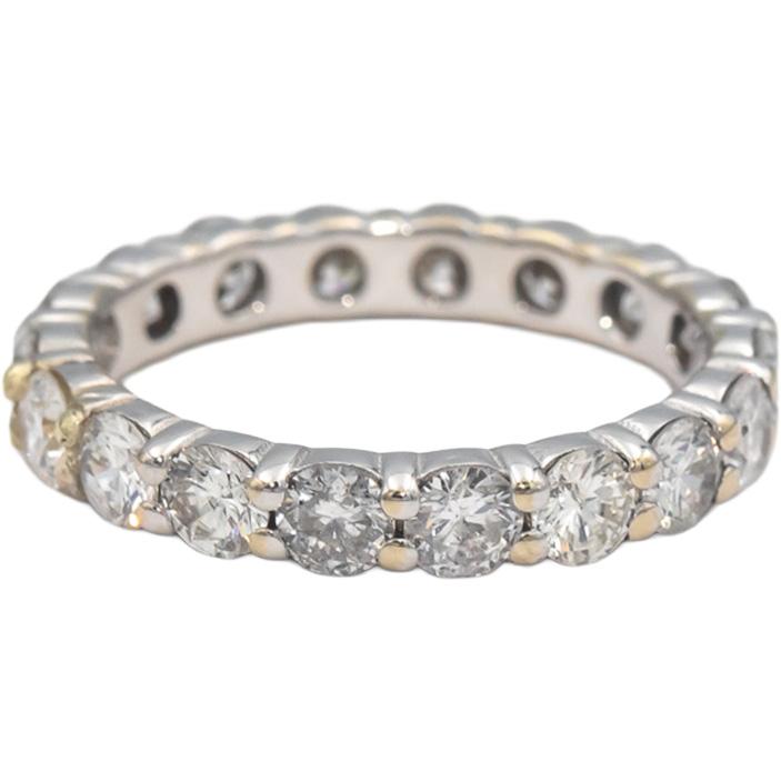 18k White Gold VS Round Diamond Eternity Band Ring 2.0CT Size 6