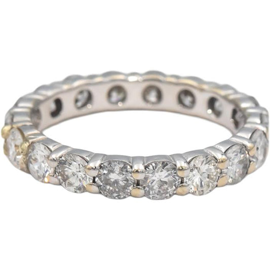 18k White Gold VS Round Diamond Eternity Band Ring 2.0CT Size 6