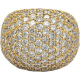 14k Yellow Gold Round Cut Lab Grown Cluster Pave Dome Ring 8.0CT Size 7.75