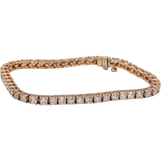 14k Rose Gold Round Lab Grown Diamond Tennis Bracelet 5.50CT