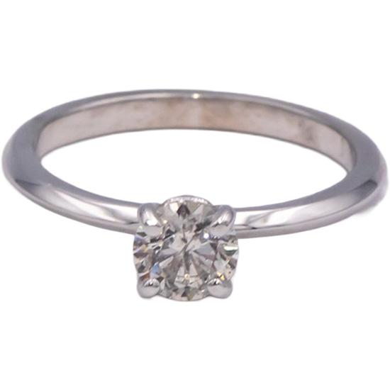 14k White Gold Round Diamond Solitaire Engagement Ring 0.58CT Size 6