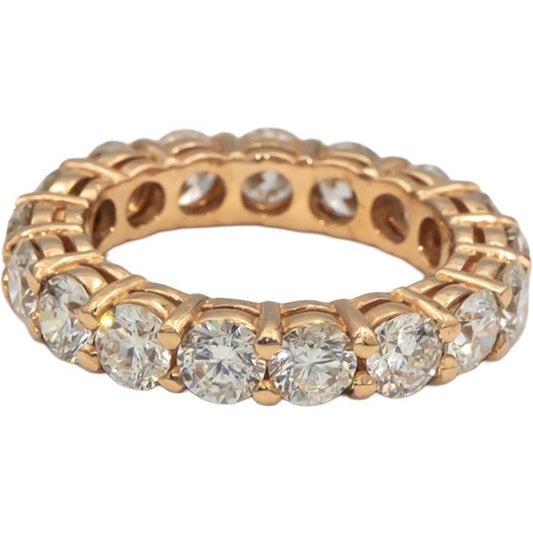 14k Rose Gold Round Cut Diamond Eternity Band Ring 4.47CT Size 5.75
