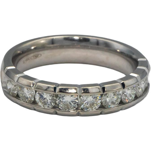 14k White Gold 1.0CT VS Round Cut Diamond Wedding  Band Ring Size 7