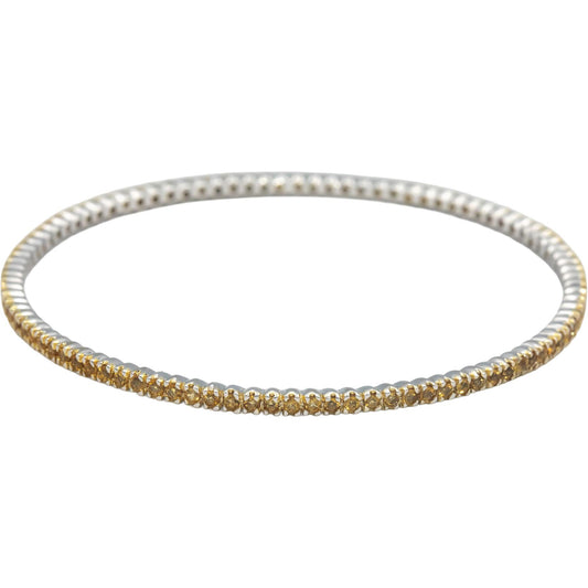 18k White Gold Jewelry 3.0CT Round Cut Citrine Stackable Bangle Bracelet