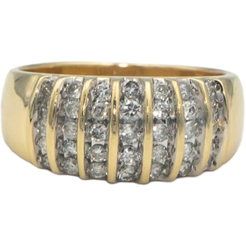 14k Yellow Gold 0.50CT Round Cut Diamond Band Ring Size 6.5