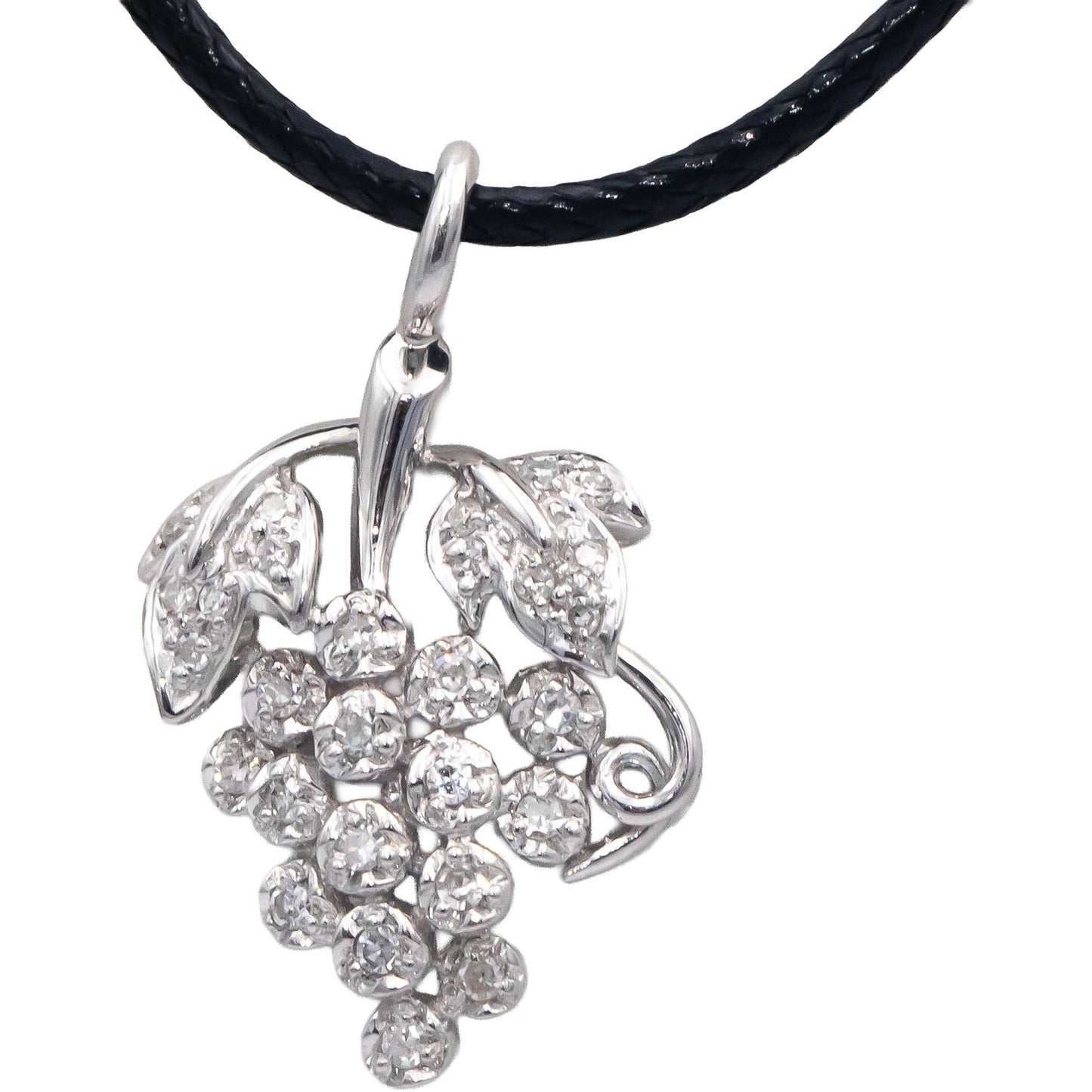 14k White Gold 0.20CT VS Single Cut Diamond Floral Pendant Necklace