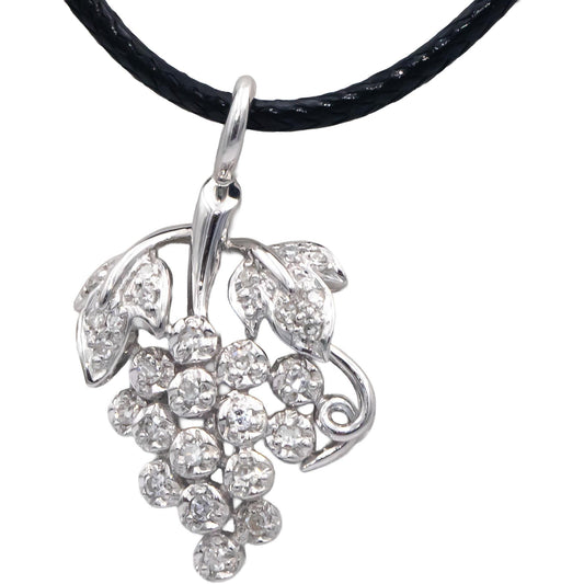 14k White Gold 0.20CT VS Single Cut Diamond Floral Pendant Necklace