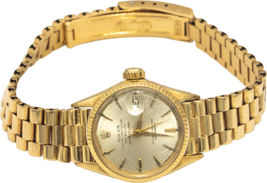 ROLEX 18k Gold 6517 Ladies President Serpico Y Laino Dial 1968 Automatic Watch