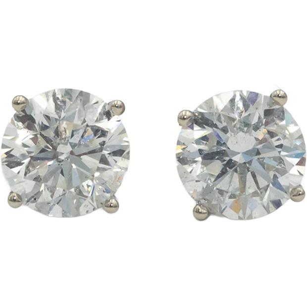 Diamond 14k White Gold Jewelry Round Cut Martini Setting Stud Earrings 5.03CT